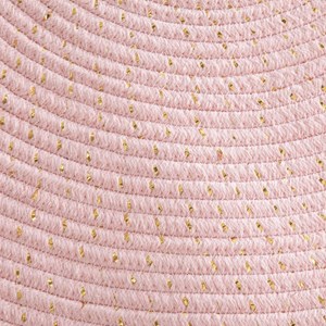 Tapis à franges rose avec lurex doré int