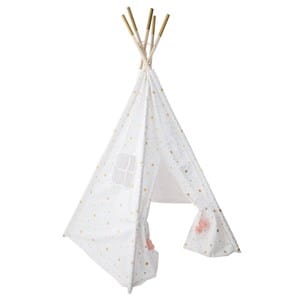 Tipi déco pour enfant h160cm blanc or