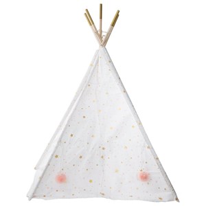 Tipi déco pour enfant h160cm blanc or