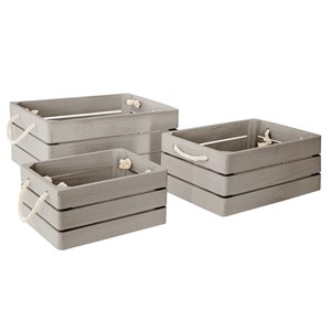 Lot de 3 cagettes en bois dream gris