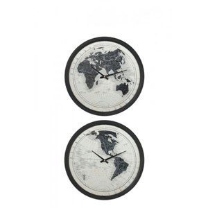 2 horloges murales carte du monde