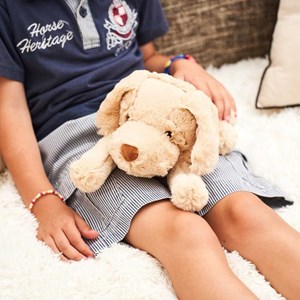 Peluche bouillotte chien labrador