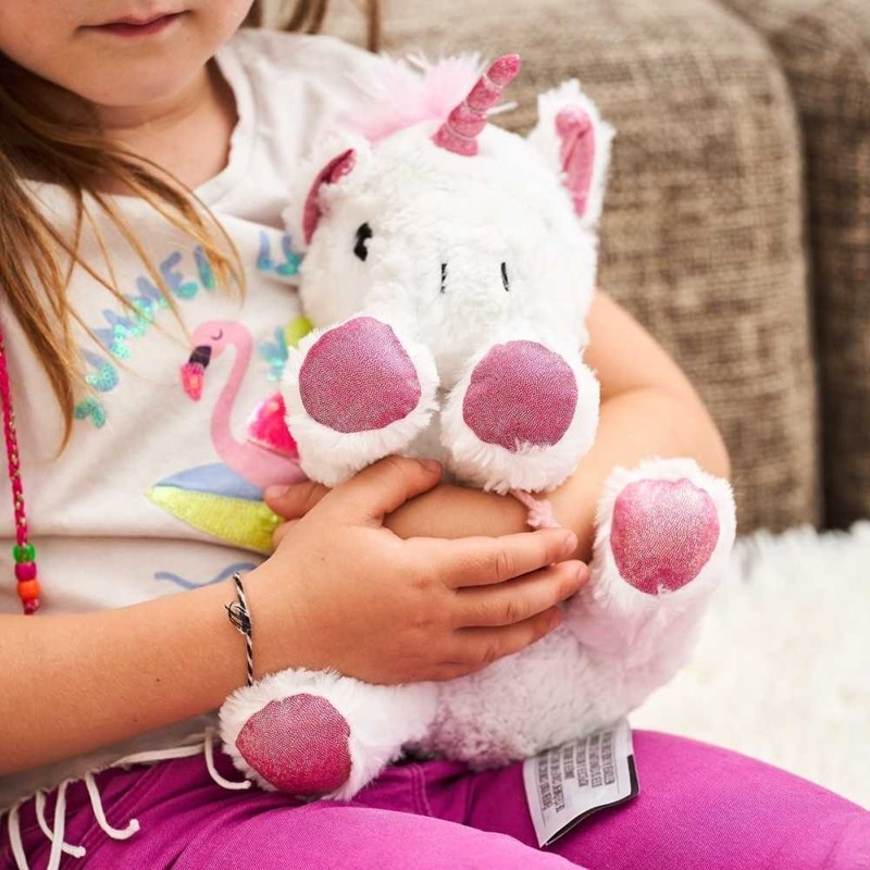 Peluche bouillotte licorne blanche