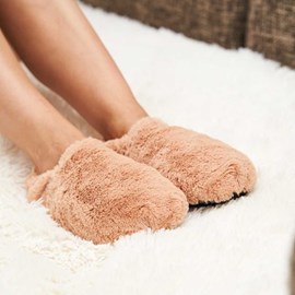 Chaussons chauffants caramel