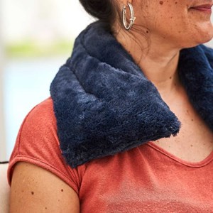 Bouillotte tour de cou bleu nuit
