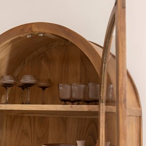 Vitrine en bois d'acacia