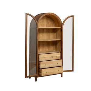 Vitrine en bois d'acacia