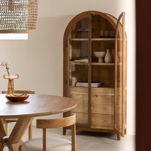 Vitrine en bois d'acacia