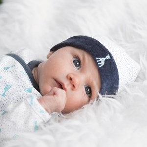 Bonnet naissance bleu