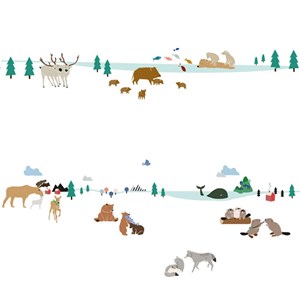 Frise adhésive sticker forêt du nord