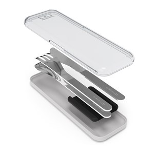 Set de couverts inox avec boîtier noir