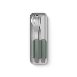 Set de couverts inox avec boîtier vert