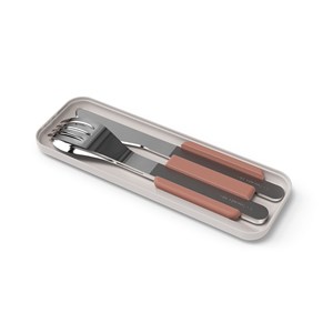 Set de couverts inox avec boîtier rose