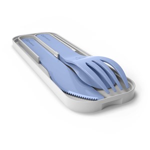 Set de couverts plastique végétal bleu