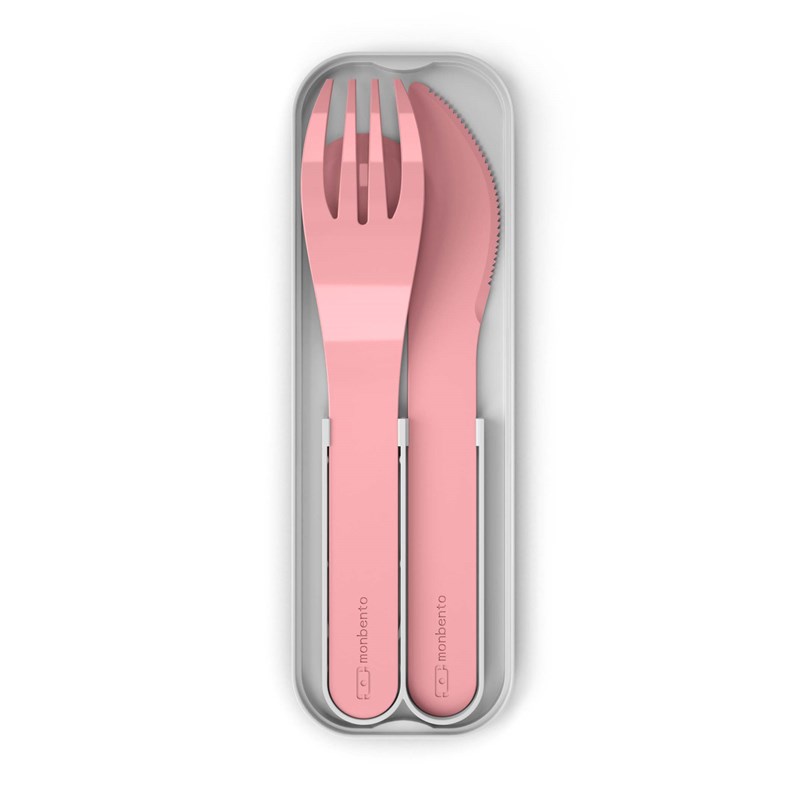 Set de couverts plastique végétal rose