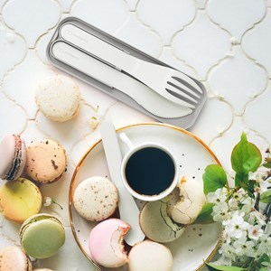 Set de couverts plastique végétal crème