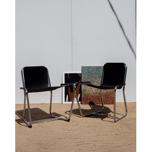 Paire de chaises en métal n°363