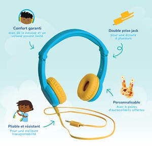 Lunii - casque audio bleu - compatible avec ma fabrique à histoires - pour