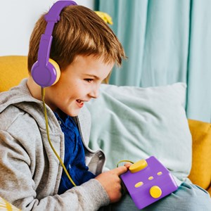 Lunii - casque audio violet - compatible avec ma fabrique à histoires - pour
