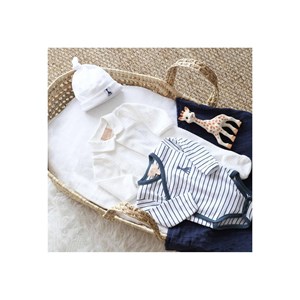 Bonnet de naissance coton bio blanc 0 1