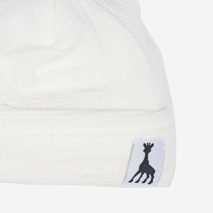 Bonnet de naissance coton bio blanc 0 1