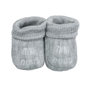 Chaussons naissance - mini nous gris 0 1