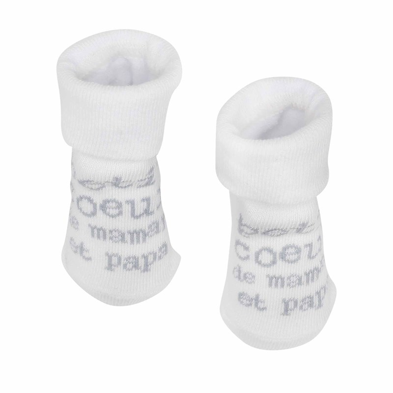 Chaussettes - petit coeur blanc 0 6 mois