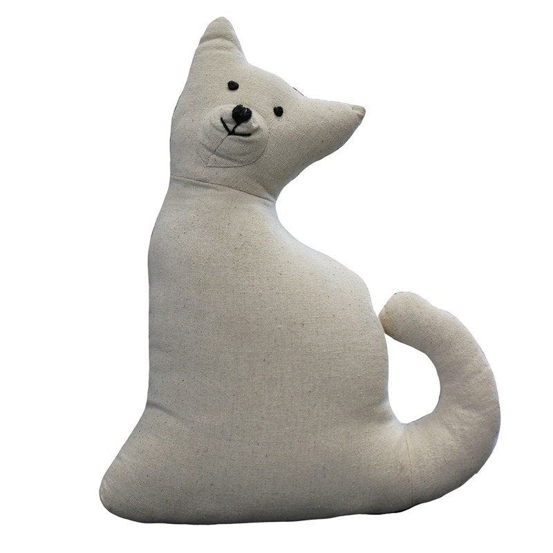 Chat tissu décoratif 35 cm