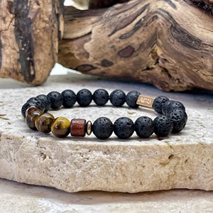 Bracelet magma couple en oeil de tigre