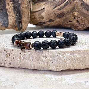 Bracelet magma couple en oeil de tigre