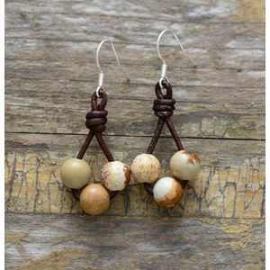 Boucle d'oreille en perles de jaspe