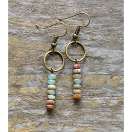 Boucles d'oreille en jaspe impérial