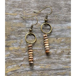 Boucles d'oreille en jaspe naturel