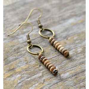 Boucles d'oreille en jaspe naturel