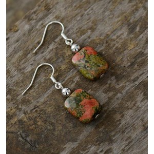 Boucles d'oreilles en unakite