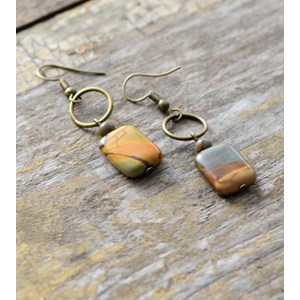 Boucles d'oreilles equilibre en jaspe