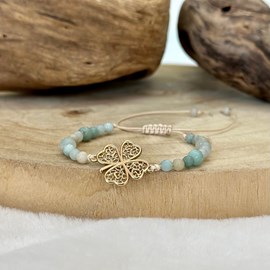 Bracelet trèfle en amazonite