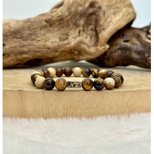 Bracelet en jaspe et oeil de tigre