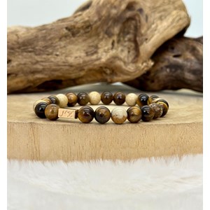 Bracelet en jaspe et oeil de tigre