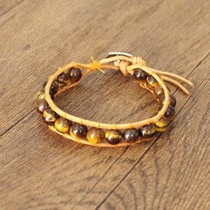 Wrap en cuir et oeil de tigre