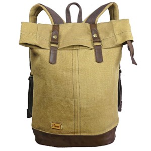 Sac à dos roll top en toile cirée