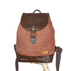 Sac à dos femme en toile de jute cuir