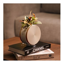 Jardinière ronde auto-arrosante – beige