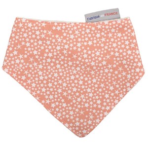 Bavoir bandana corail étoiles