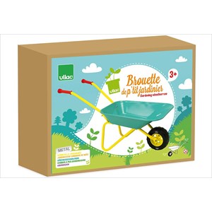 Brouette enfant verte vilac en métal