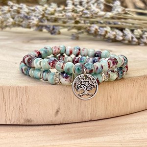Bracelet perles de fleurs