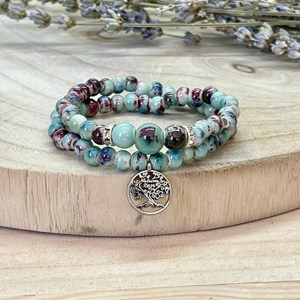 Bracelet perles de fleurs