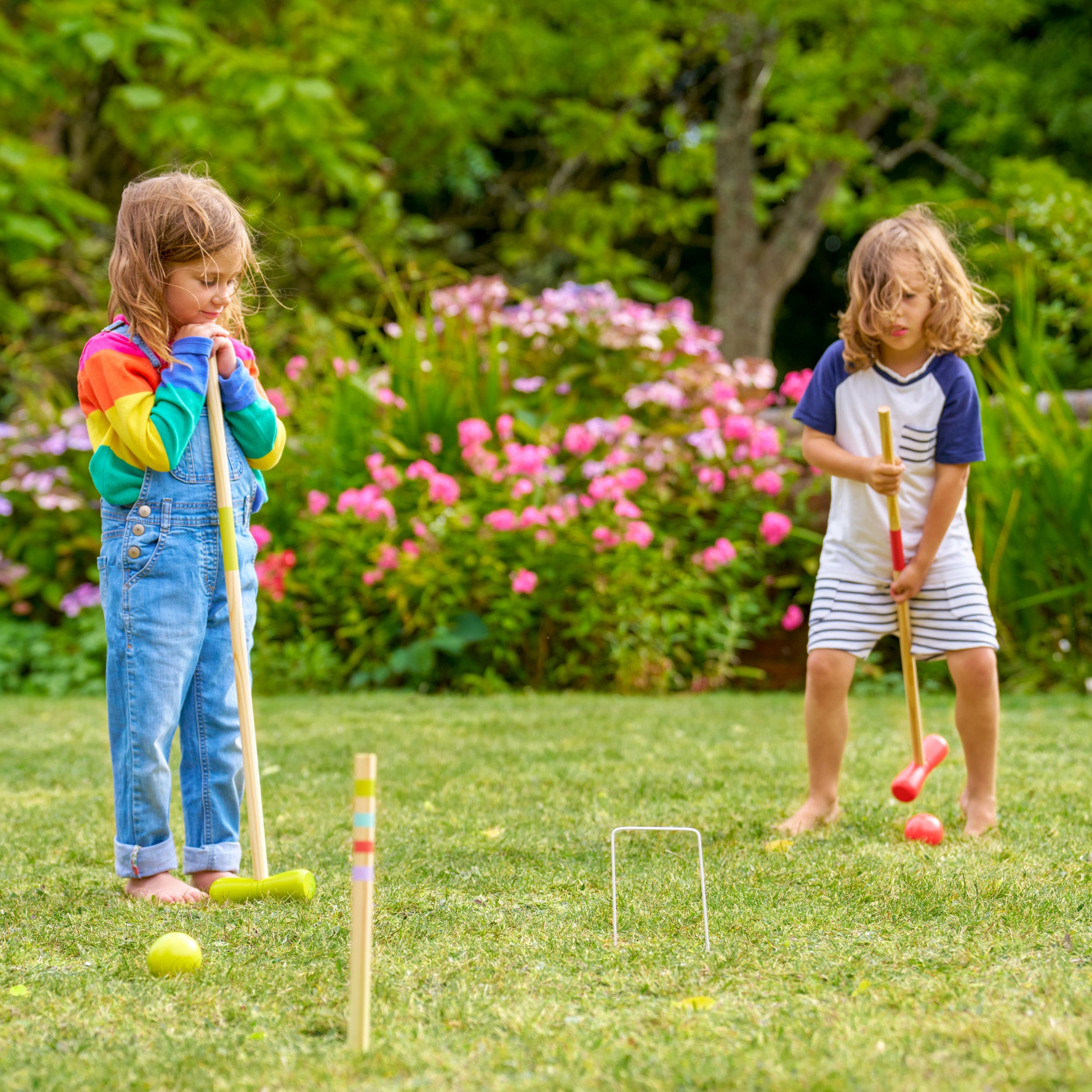 Jeu de croquet bois 4 joueurs en filet Jeu de croquet bois 4 joueurs en filet
