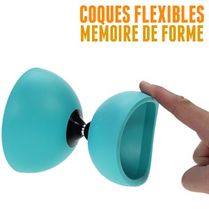 Kit diabolo turquoise + baguettes + sac