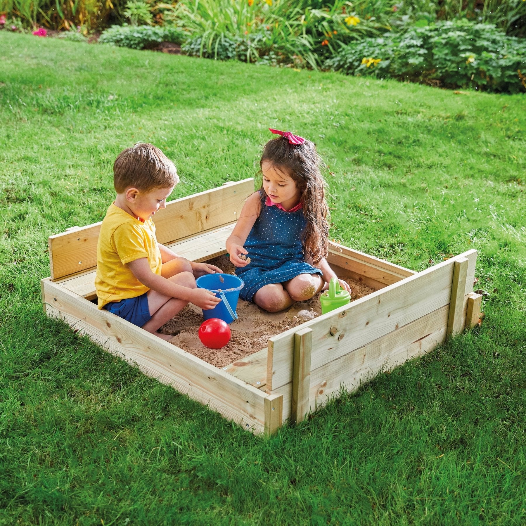 Bac À Sable Imprégné En Bois Avec Couvercle Et Bancs De Jardin Bac À Sable Imprégné En Bois Avec Couvercle Et Bancs De Jardin